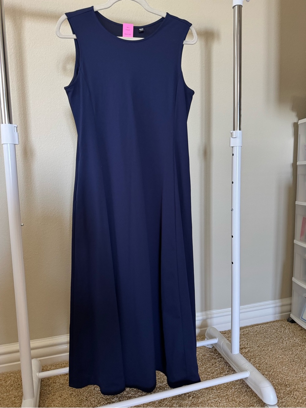 Uniqlo AIRism Navy Sleeveless Maxi Dress M GUC (160)